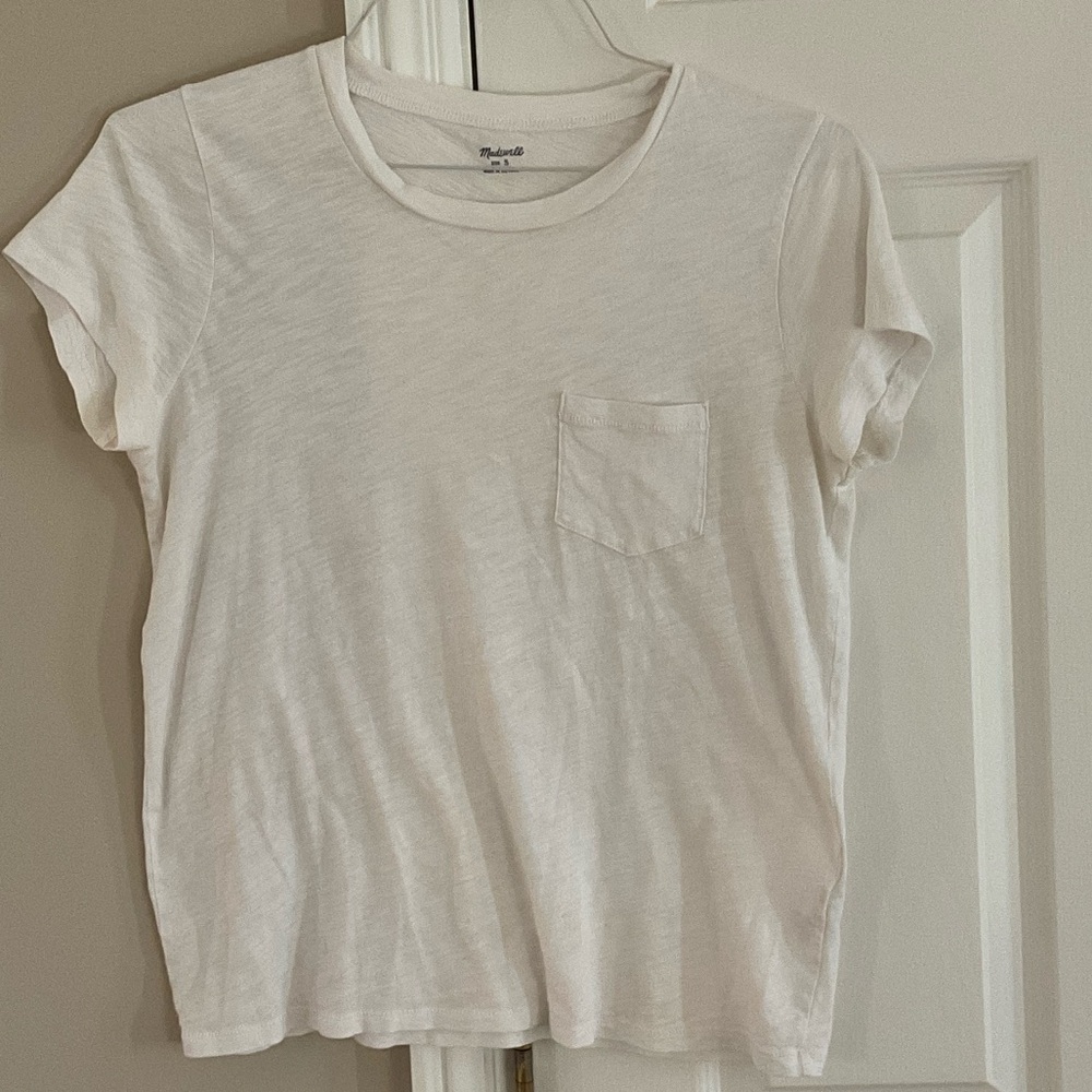 Madewell White Crewneck Tee